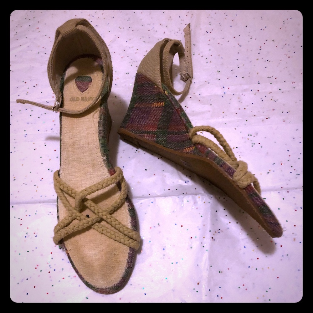 Tan wedge sandals